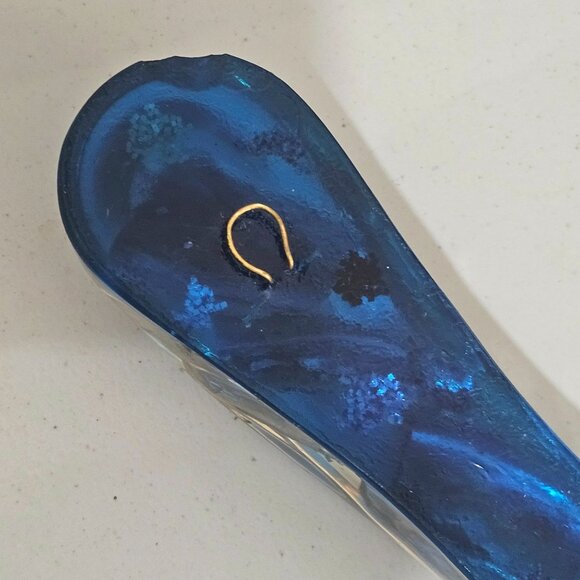 Mid Century Sea Shell Lucite Spoon Wall Art 8.5" vtg Boho 70s kitchen decor flaw - Picture 9 of 11